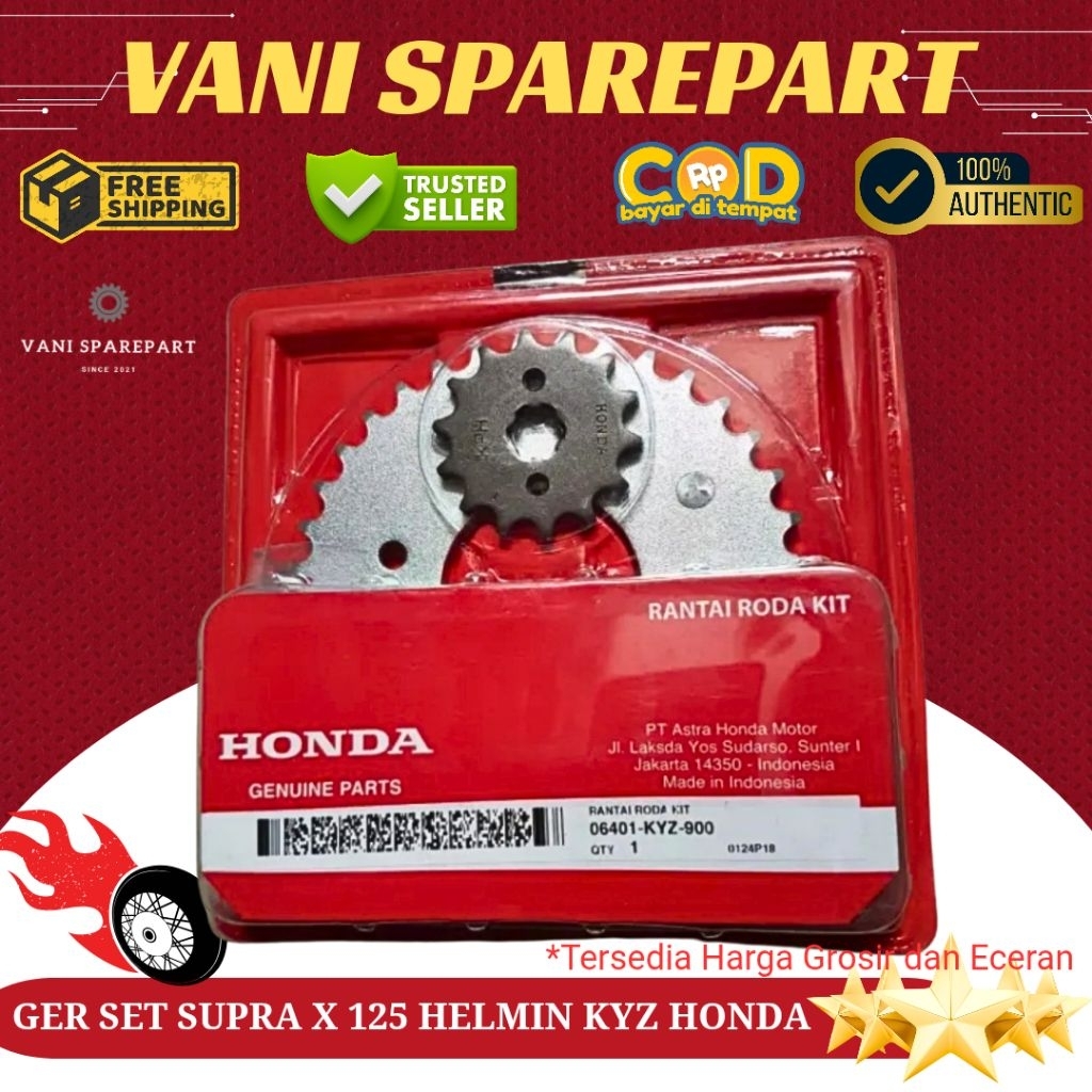 Ger Gear Depan Belakang Rantai Set Supra X 125 Helm In Ori AHM KYZ