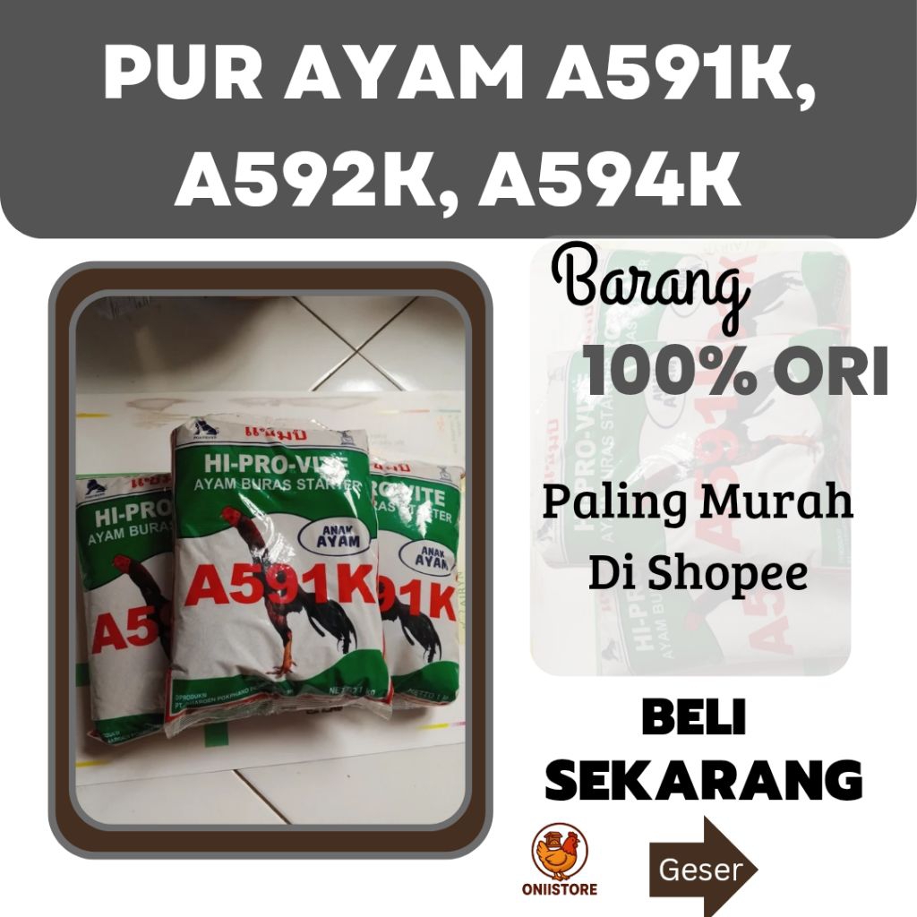 PUR AYAM 1kg A591K | POR AYAM A592K | PUR AYAM A594K | PAKAN AYAM BANGKOK | PAKAN AYAM 594