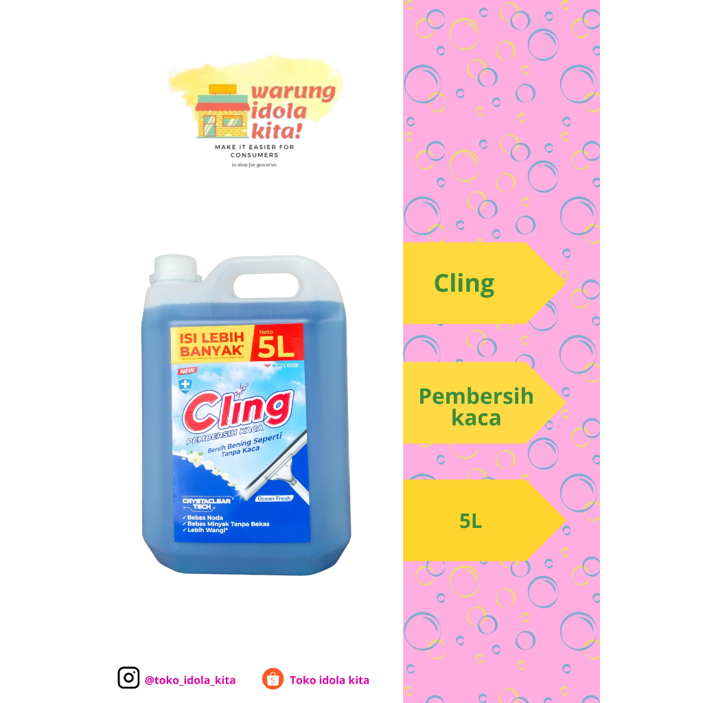 Cling Biru Pembersih Kaca Jerigen 5 Liter
