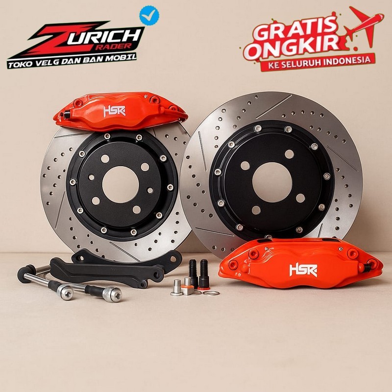 Bbk City 4 Piston Front Disc 300X24 Drilled Slotted Big Brake Kit Hsr Red