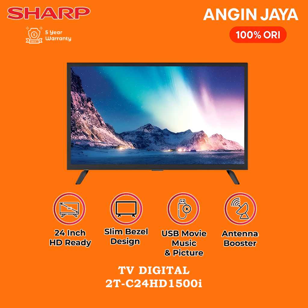 SHARP C24HD1500i TV LED 24 Inch Digital DVB-T2 HD with USB HDMI 2T-C24HD1400i/1500i