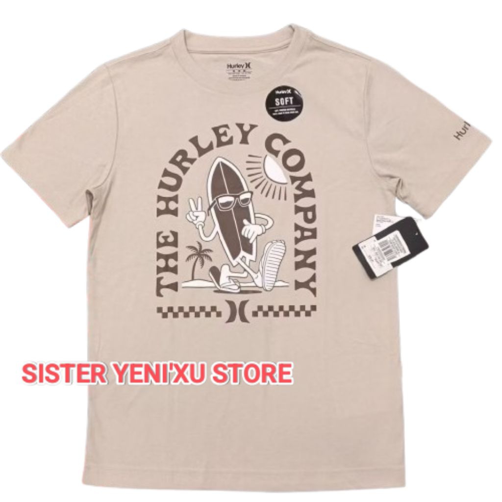 Kaos Anak Hurley Board Dude Boy T-Shirt KHAKI (Size S,M,L) ORIGINAL STORE 100%