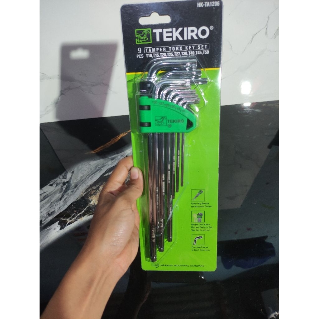 Kunci L Bintang Lubang Tekiro 9pcs HK-TA1206 Panjang