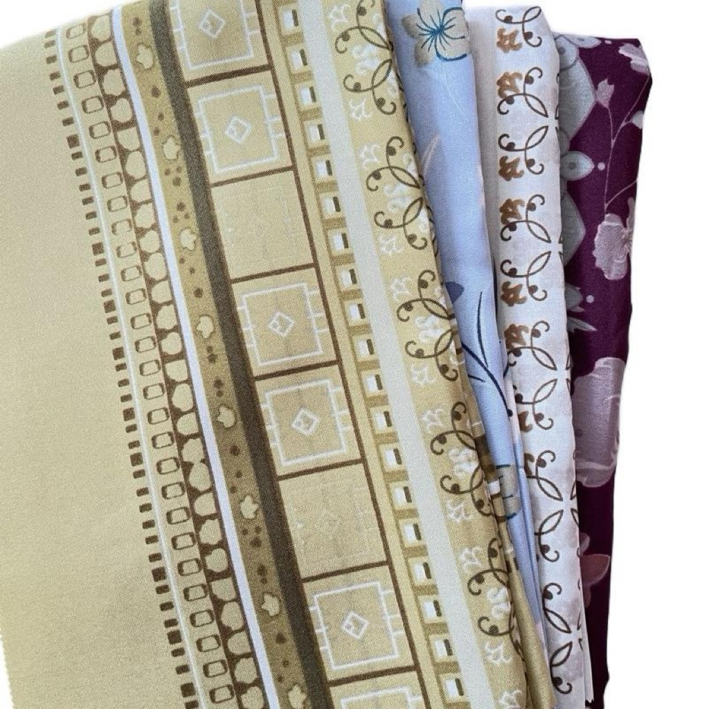 jilbab segi empat motif bunga