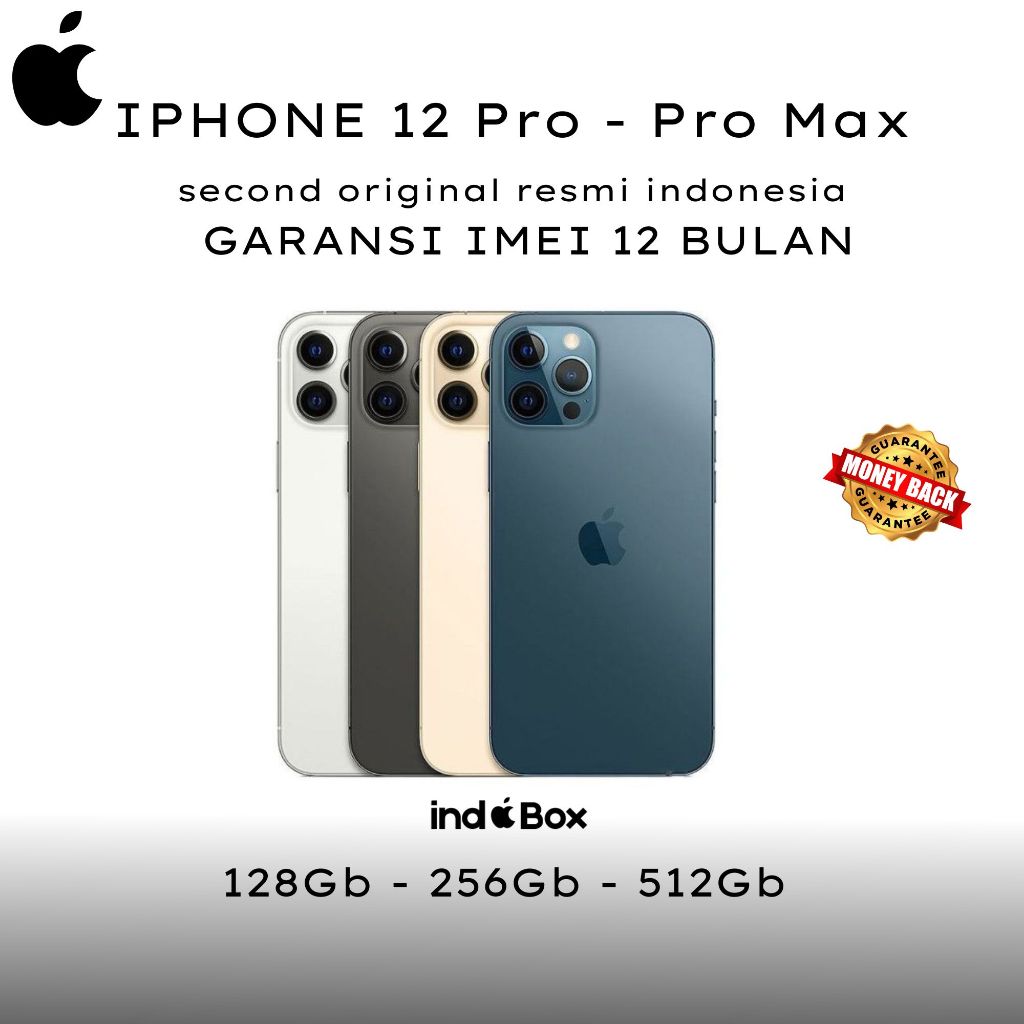 iPhone 12 Pro/Pro Max Second iBox Resmi IMEI Permanen 100% Original FULLSET 128GB 256GB Original Mul