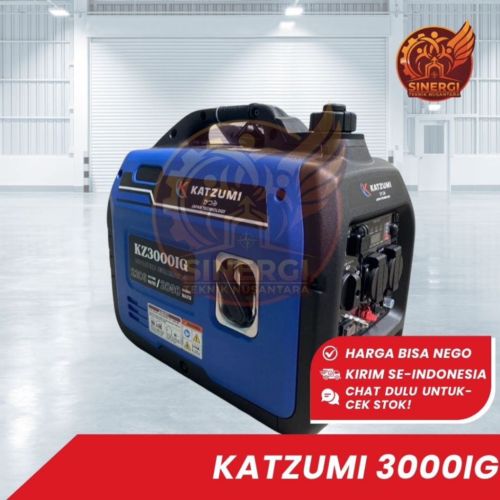 Genset Inverter KATZUMI KZ 3000IG | 2200 Watt Bensin | Silent & Stabil | 1 Phase 220V