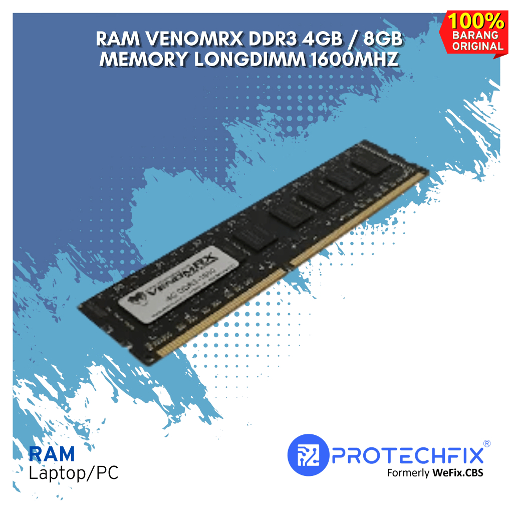 RAM VENOMRX DDR3 4GB / 8GB Memory LongDimm 1600Mhz