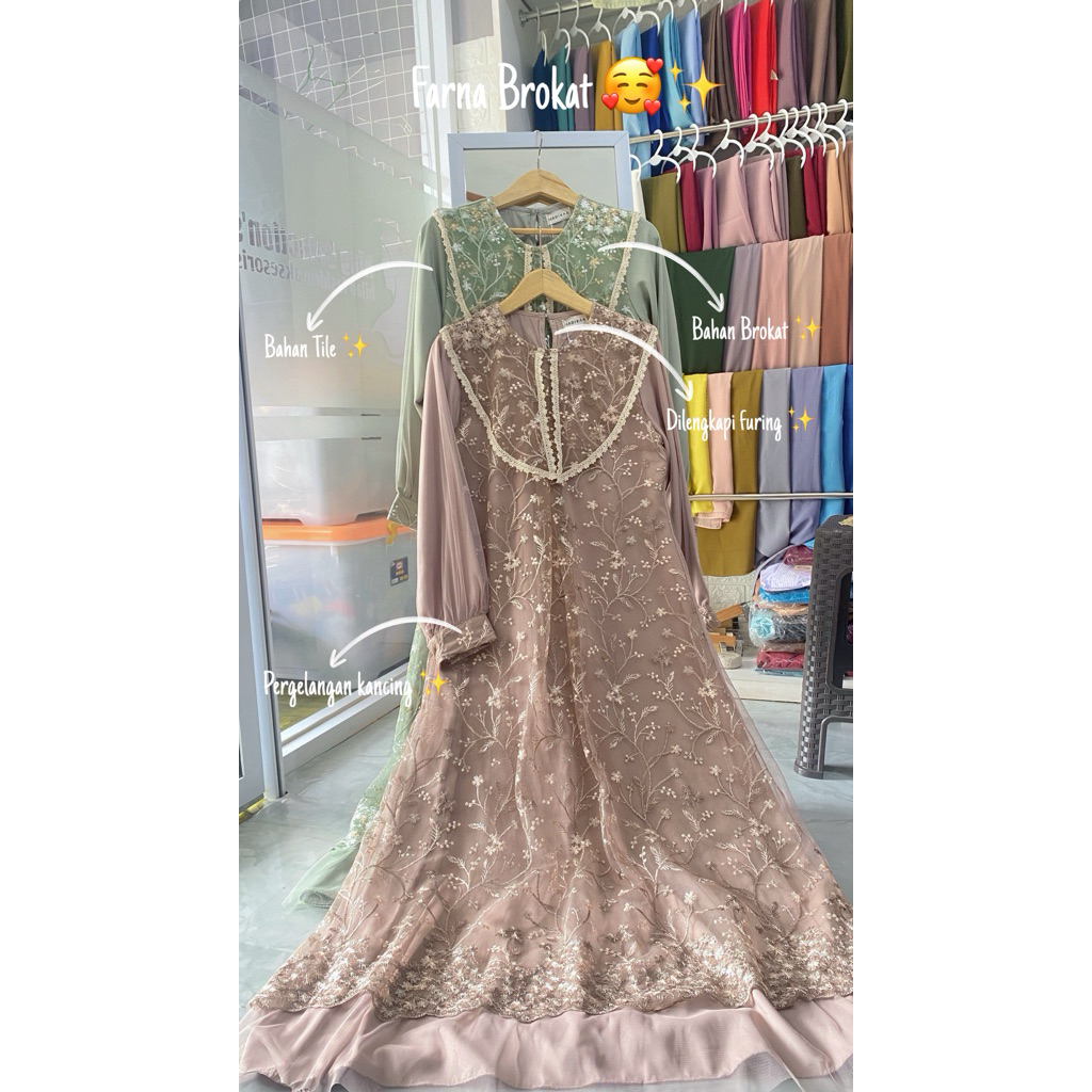 SALE READY STOK Gamis brokat premium