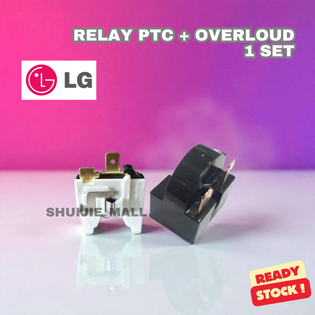 SET OVERLOAD + PTC / SATU SET RELAY PTC 2 PIN KANAN KULKAS LG 1 PINTU RELAY PTC + OVERLOUD / RELAY 2