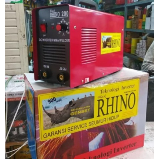Mesin Las Inverter Rhino 200 A 900 Watt Merah