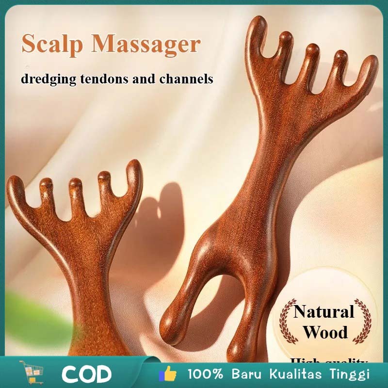 Sisir Kayu Pijat Sisir Tanduk Cendana Sisir Massage Rambut Multifungsi  Sisir Massage