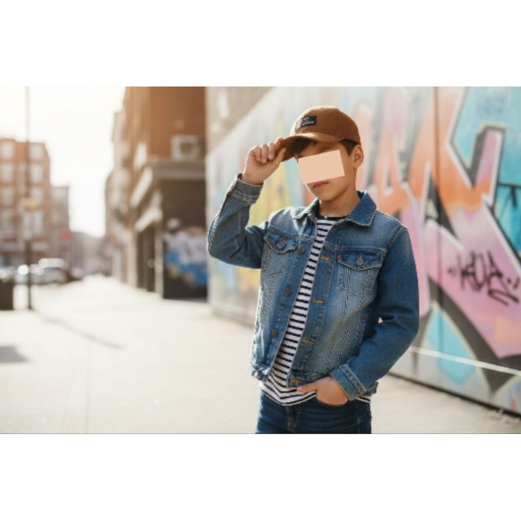 Topi anak remaja tanggung/topi distro anak bahan denim tebal -Fafakids Official