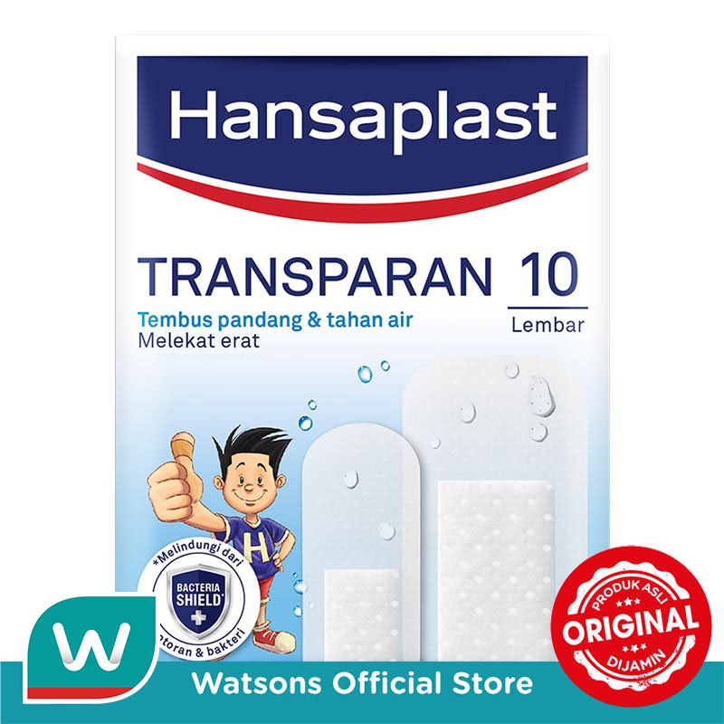 Hansaplast Plester Transparan Tahan Air Transparent isi 10 P3K Bening