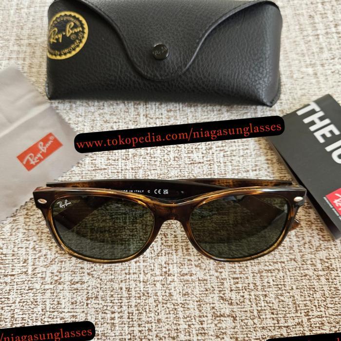 Kacamata Rayban New Wayfarer Tortoise Glossy Lens Green Second Original