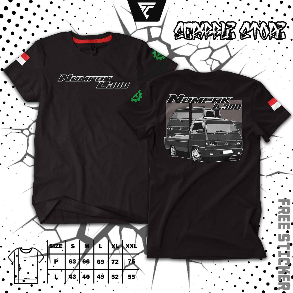 Kaos Numpak L300 | Kaos Pickup L300 | Kaos Mobil Losbak | Kaos supir mitsubishi l300