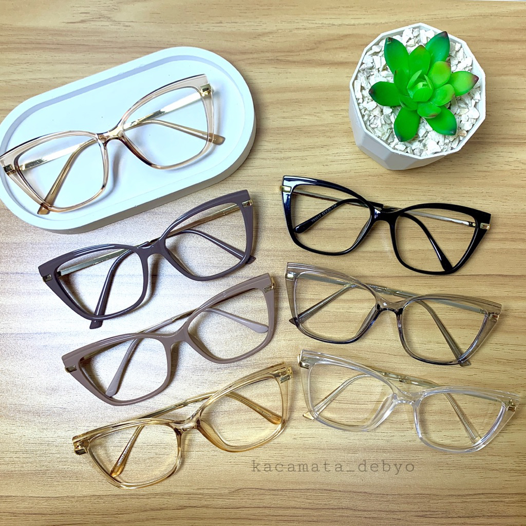 Frame YA9017/ Frame Kacamata Cewek / Bisa Ganti Lensa Minus Plus Silinder