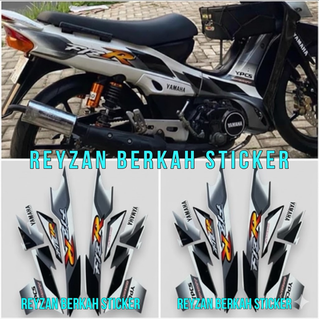 STIKER STRIPING LIS LES BODY YAMAHA F1ZR FIZR SPORTY 2001 PUTIH HITAM