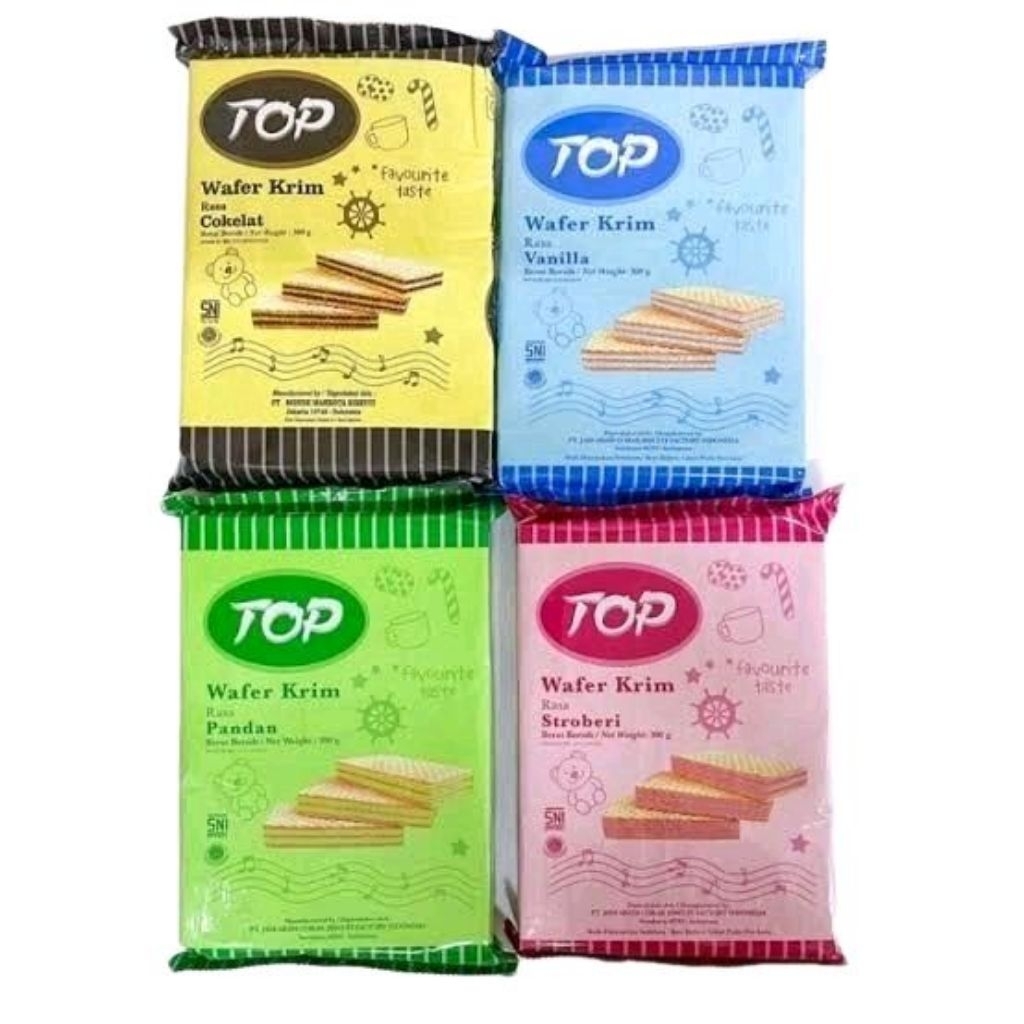 TOP WAFER KRIM RASA COKLAT | STROBERY | VANILLA NETTO 300 GR