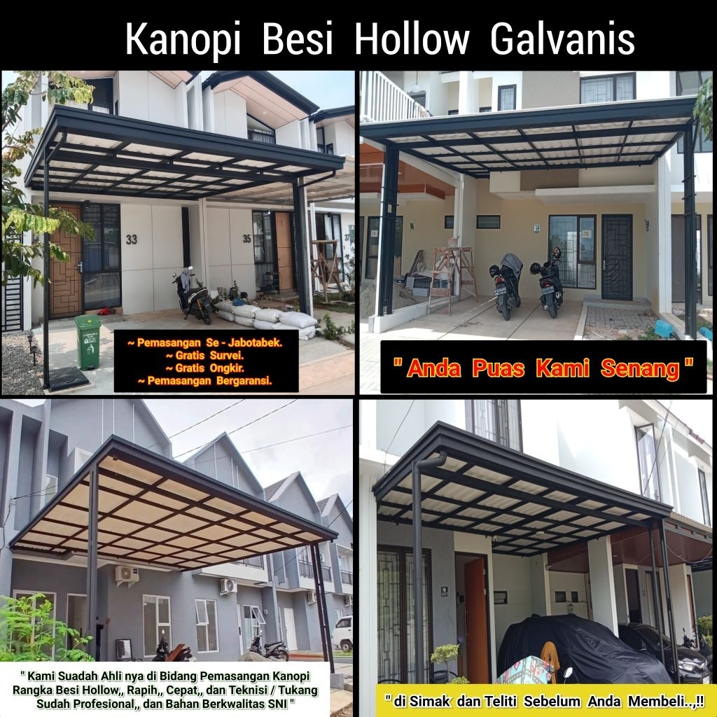kanopi besi hollow galvanis