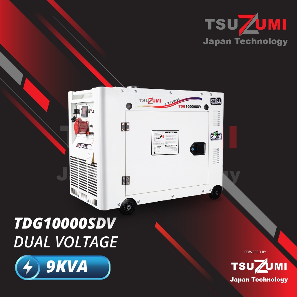 Genset 7000 75000 Watt 3 Phase Diesel Sollat Genset Silent Solar Tsuzumi TDG10000SDV / Genset Tsuzum