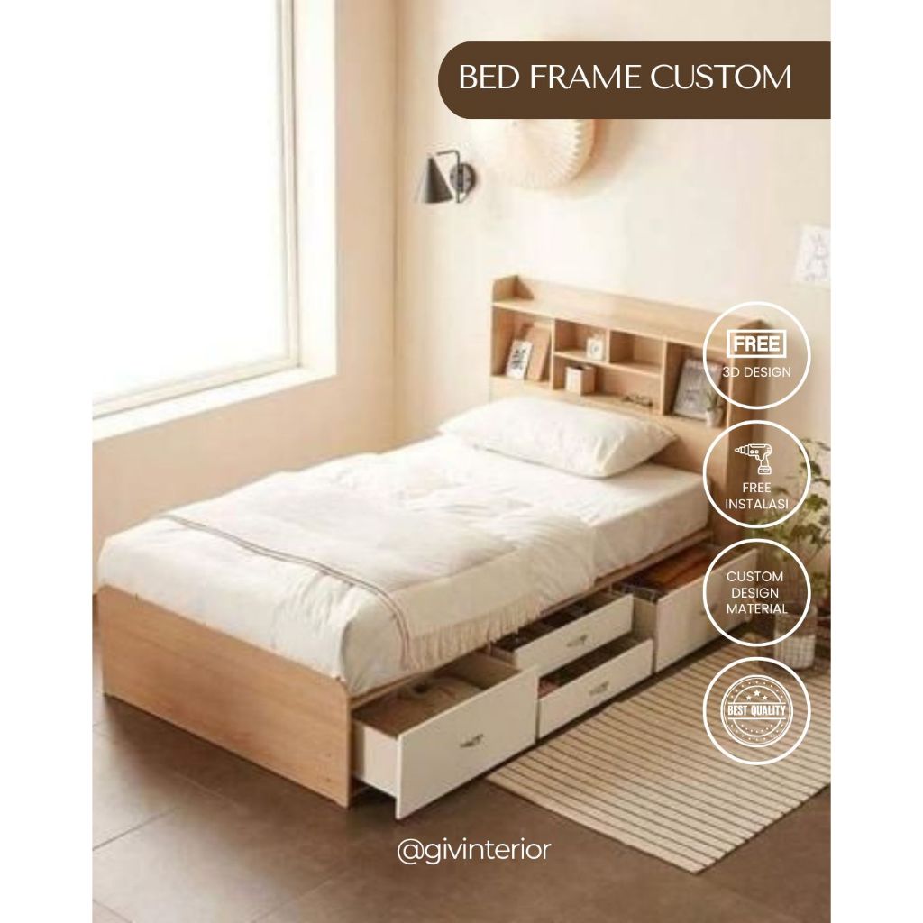 BED FRAME DIPAN KAMAR SINGLE/DOUBLE/QUEEN SIZE/KING SIZE