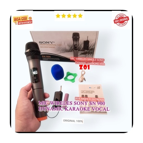 Z01 MIC WIRELES SINGLE SONY SN 900  DYNAMIC KARAOKE VOCAL Microphone Wireles Resiver Mini MIK MIC MI