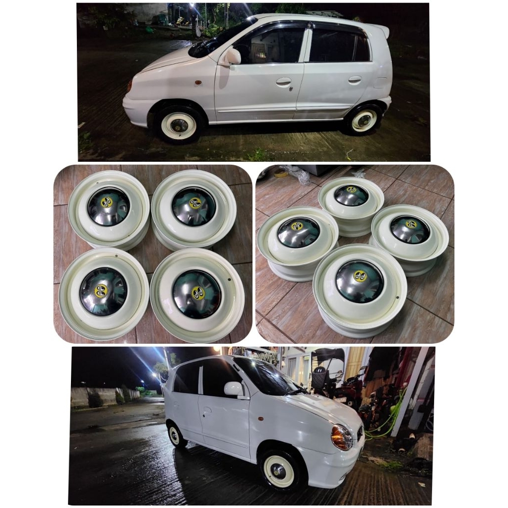 Velg kaleng Monoblock R13 plus dop moon stainless pcd 4x100