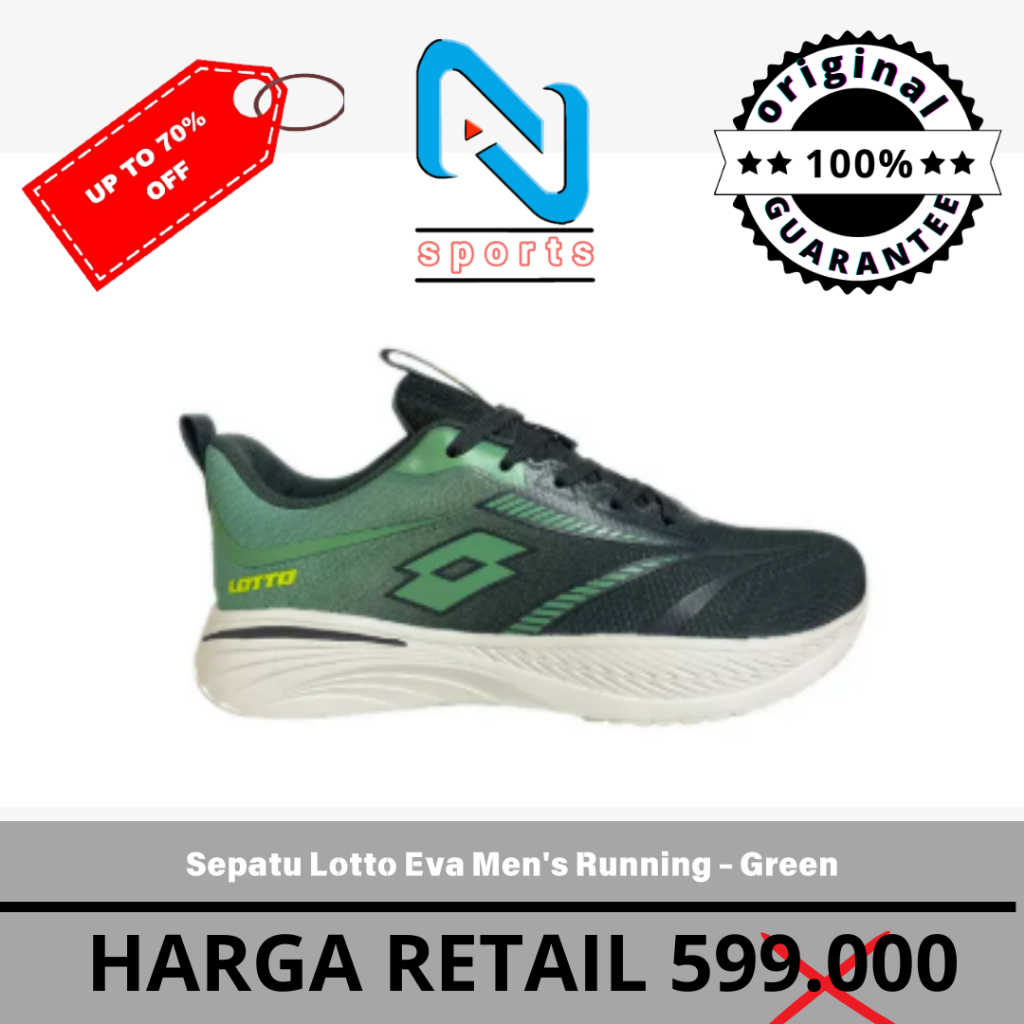 Sepatu Lotto Eva Men's Running - Green Original 100%