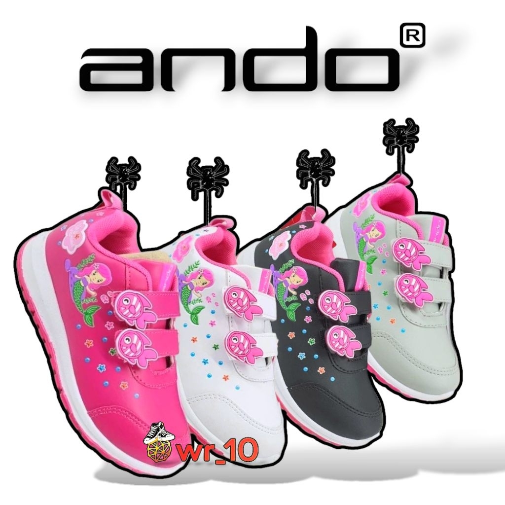 SEPATU SEKOLAH ANDO MERMAID ANAK PEREMPUAN SIZE 29-36 ORIGINAL