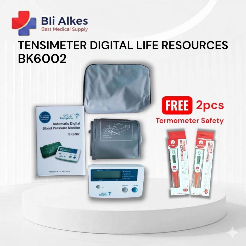 Tensimeter Digital Life Resources BK6002 Promo Gratis Termometer Safety