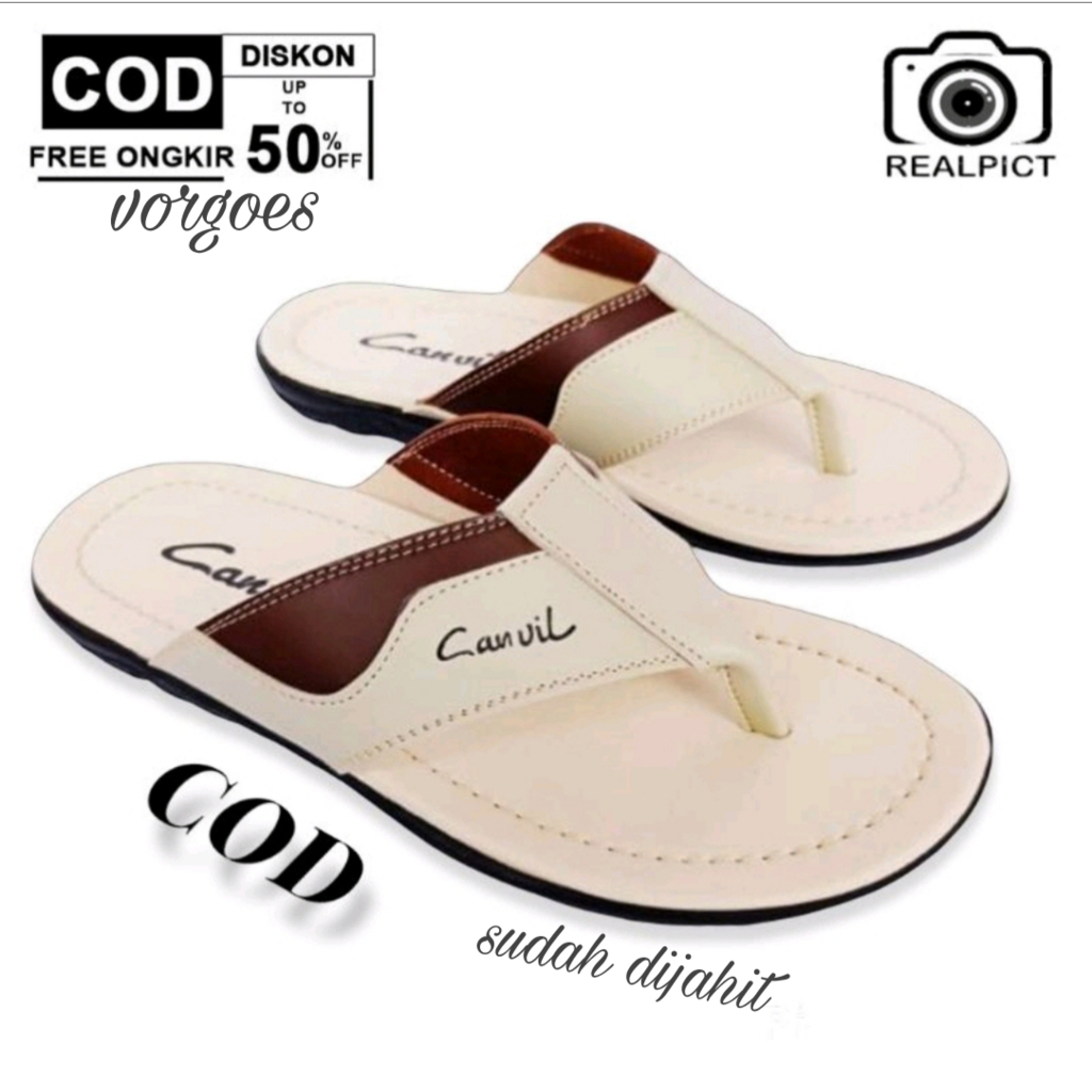 Sandal Carvil Pria Dewasa AM.09 Sandal Nyaman Anatomi Sudah di Jahit