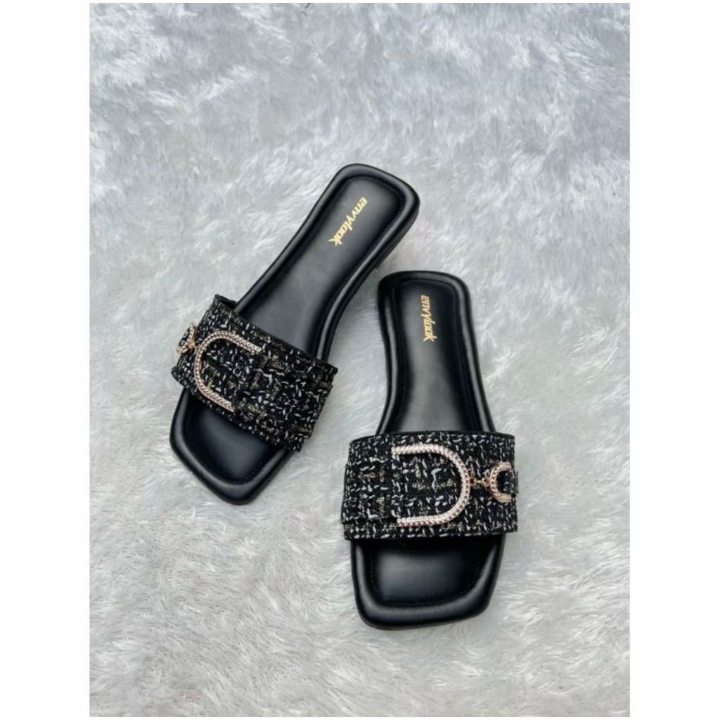 Sendal Flat Wanita Kokop Rajut / Sendal Teplek Wanita Plat D Terbaru