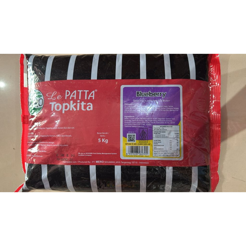 mero le patta topkita blueberry 5kg. selai mero le patta blueberry 5kg