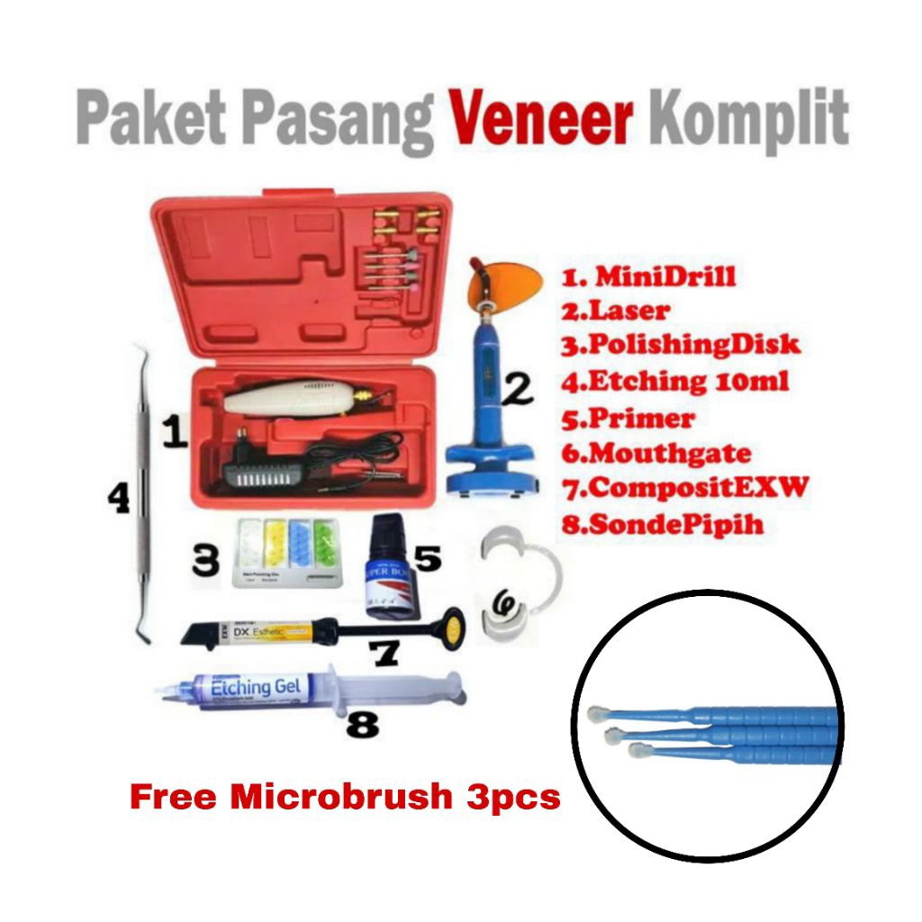 Paket veneer gigi KOMPLIT untuk pemula