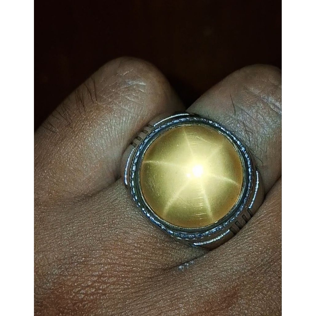 Natural star quartz ring perak