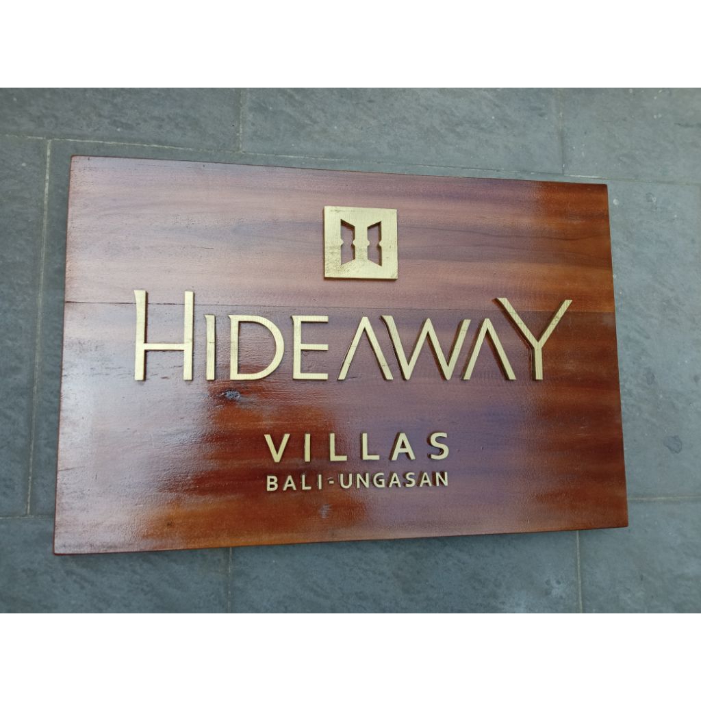 signboard kayu plang cafe resto coffeeshop custom