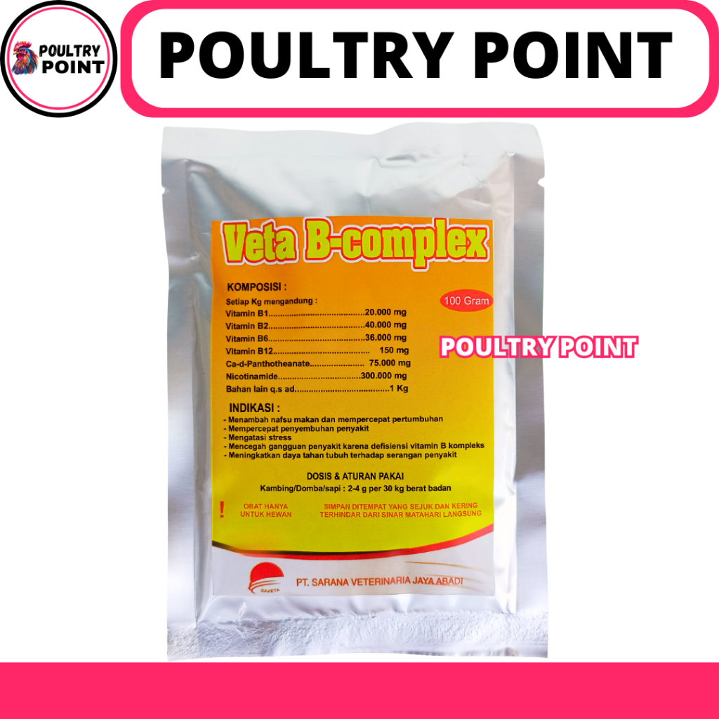 VETA B COMPLEX 100 GRAM - Multivitamin B komplek ternak ruminansia - Penambah nafsu makan ternak sap