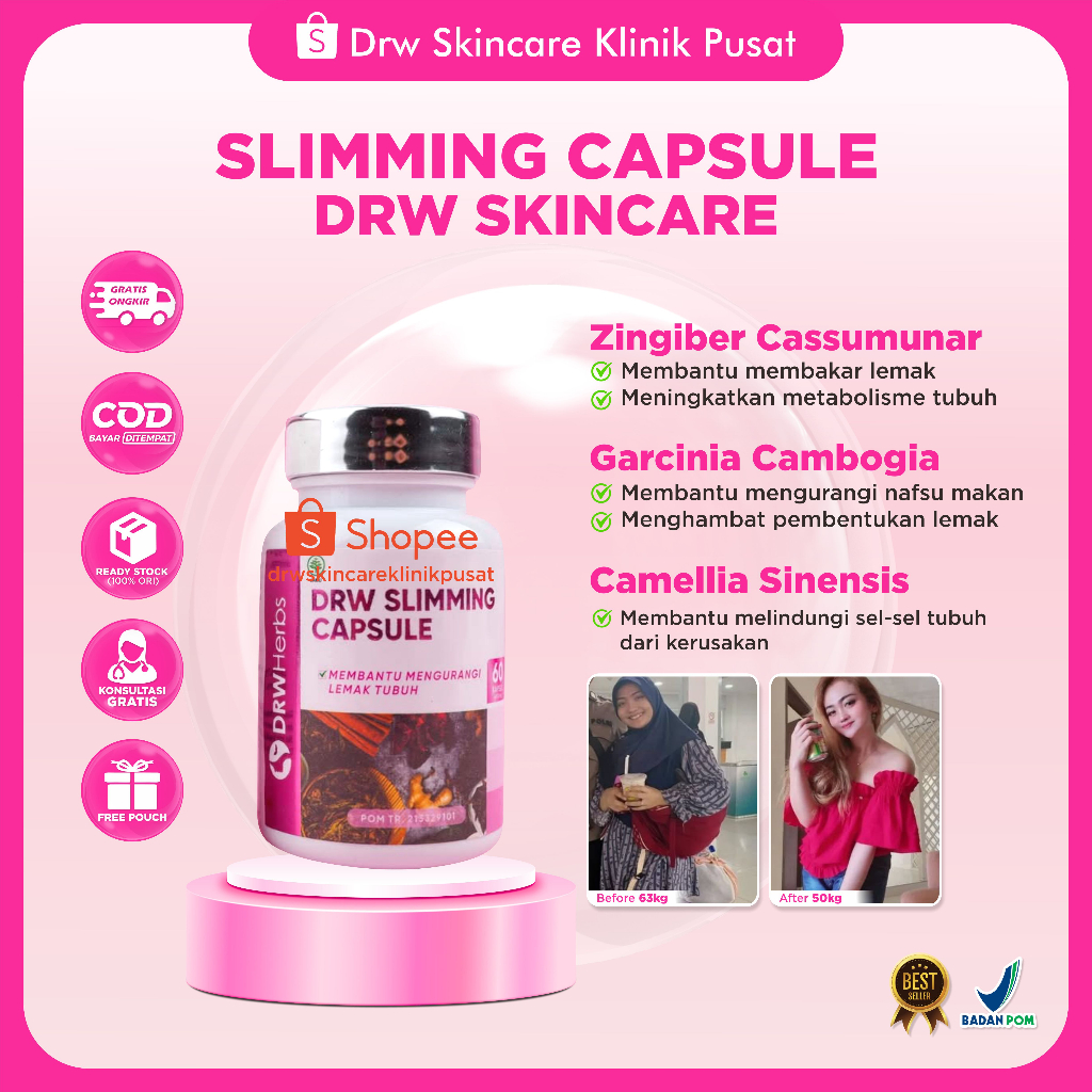 Slimming Capsule / Kapsul DIET Herbal DRW Skincare Original BPOM