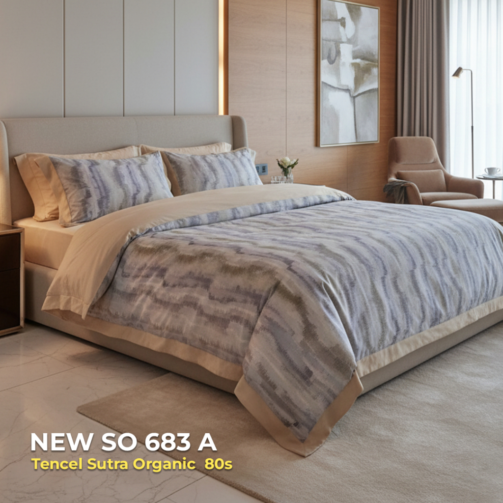 Sprei Set Bed Cover Anti Luntur Sutra Organic Bamboo/Tencel Bisa Custom Ukuran