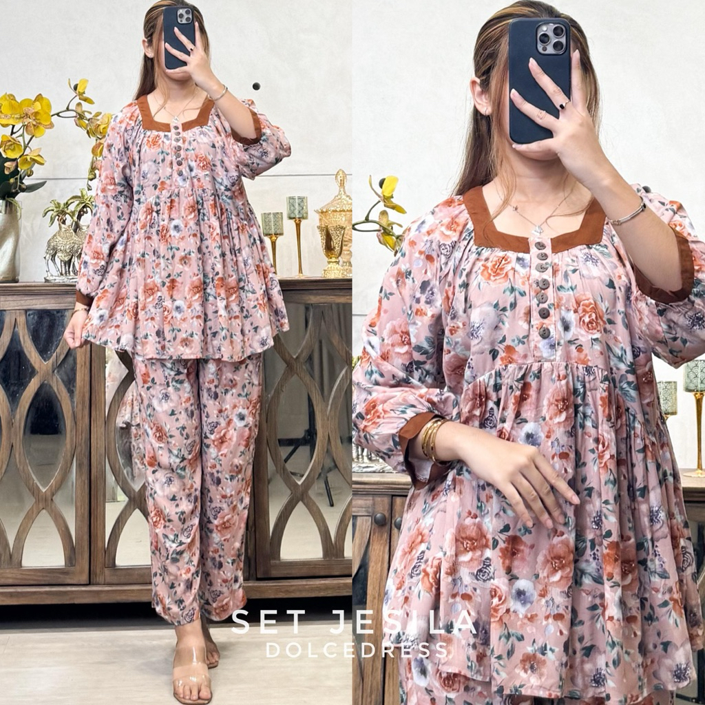 Daster Arab Dolce SETELAN JESILA Baju Setelan Rayon