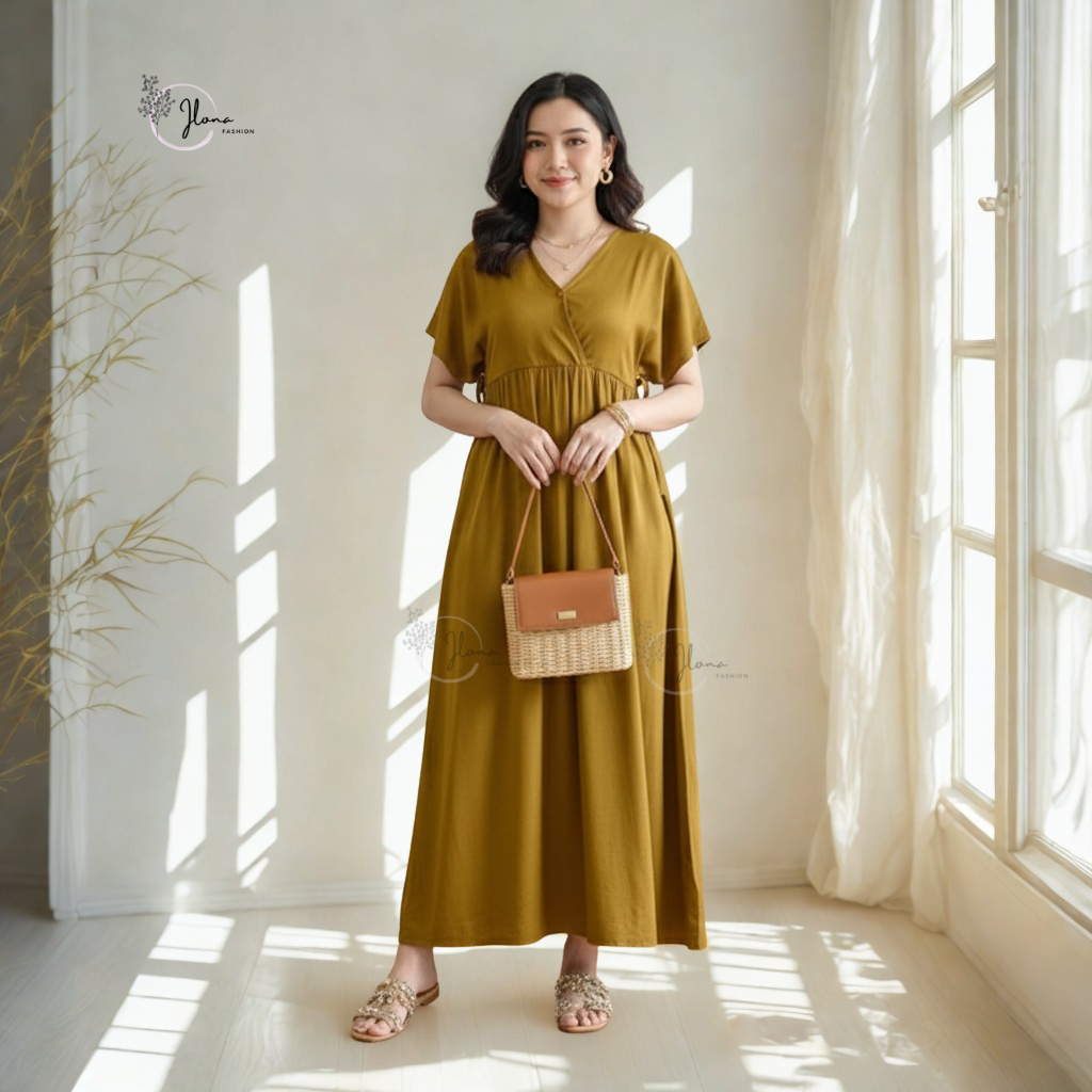 DASTER KIMONO PANJANG SEMATA KAKI POLOS BUSUI KEKINIAN