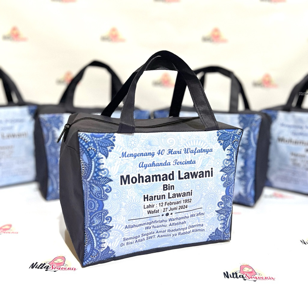 Tas Souvenir Tahlilan Haul Mengenang Kematian 40 hari 100 hari wafat Custom Foto