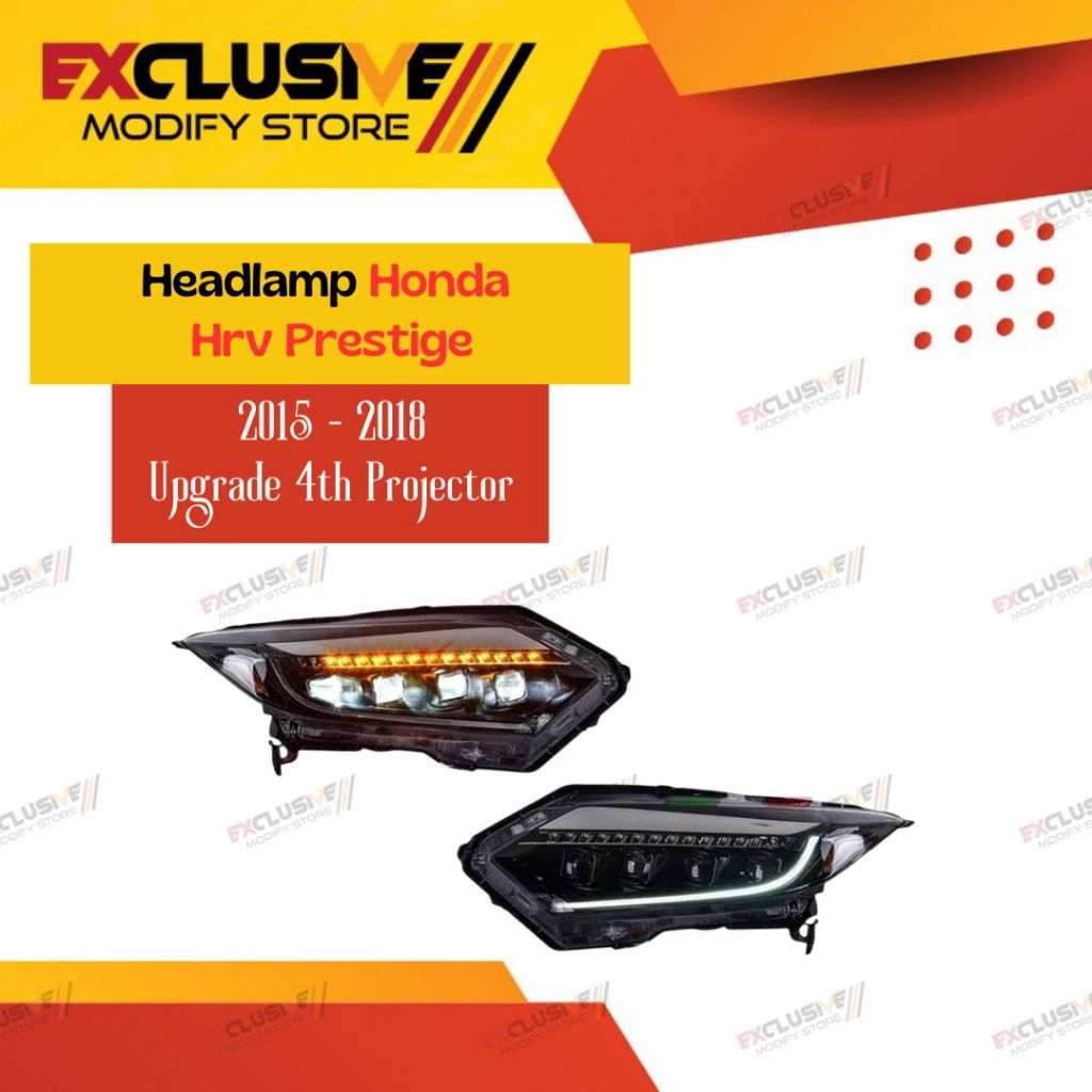 HONDA HRV PRESTIGE (2015 - 2018) UPGRADE HEADLAMP 4th PROJECTOR FULL LED BI-LED WITH DRL BLUE LIGHTS