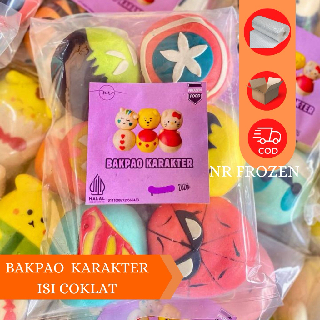 BAPAO KARAKTER FROZEN / PAO KARAKTER LUCU / ISIAN COKLAT / ISI 6 PC