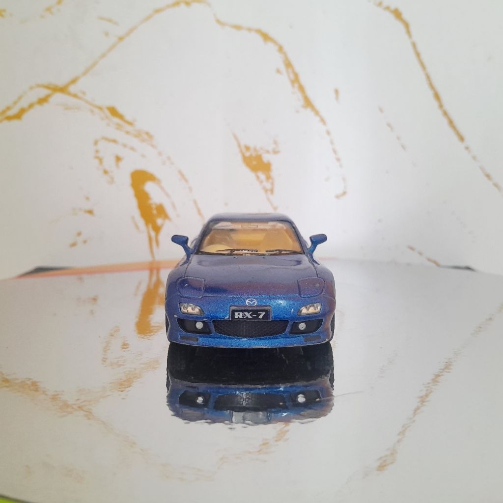 diecast miniatur mobilan kinsmart mazda rx-7 1:34 bekas,
