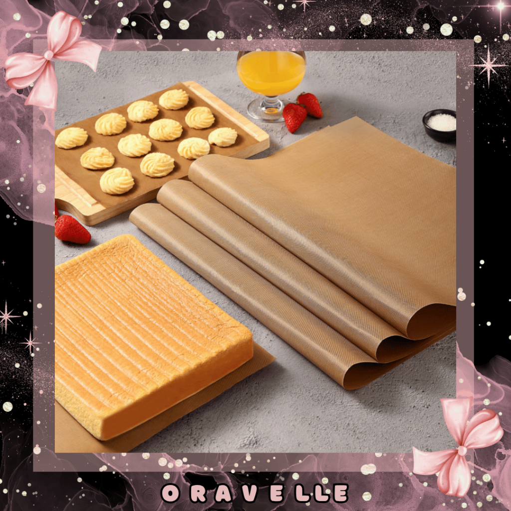 ORAVELLE | Kertas Roti Baking Paper MAT OVEN Tahan Panas Parchment Kain Silpat / Alas Masak Kue Slip