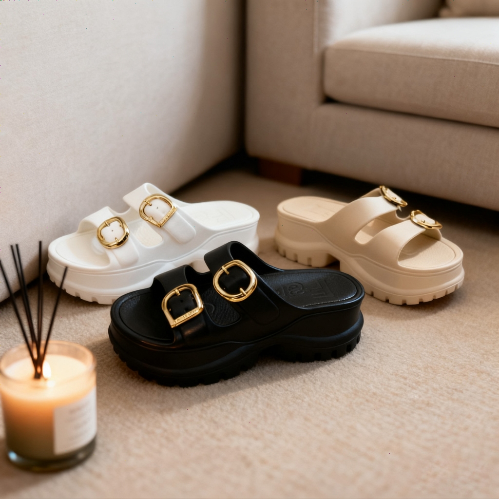 Sandal Wanita Dewasa Jelly Slip On Wedges Nyaman || Sendal Selop Wanita Wedges Anti Slip Empuk
