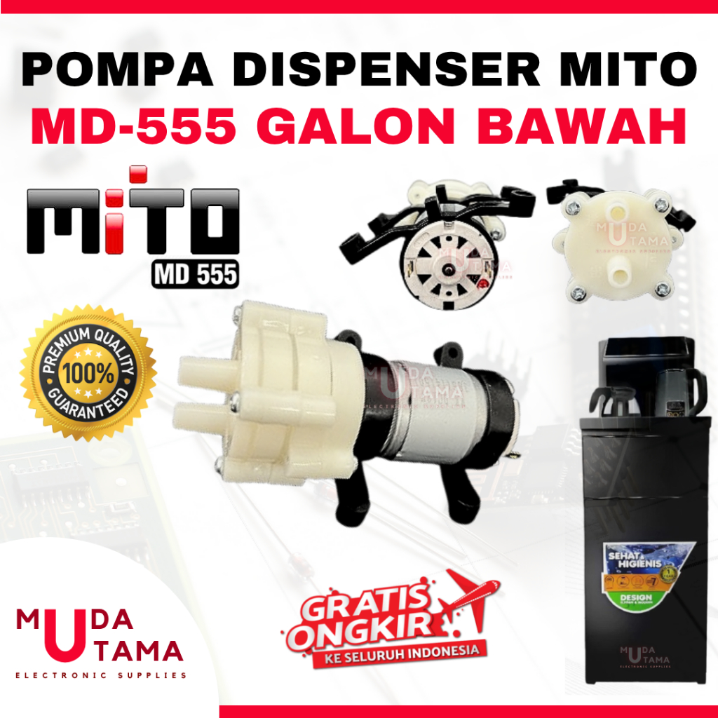 DINAMO POMPA DISPENSER MITO MD-555 GALON BAWAH 12 Volt | MOTOR DISPENSER GALON BAWAH MITO MD555 | PO