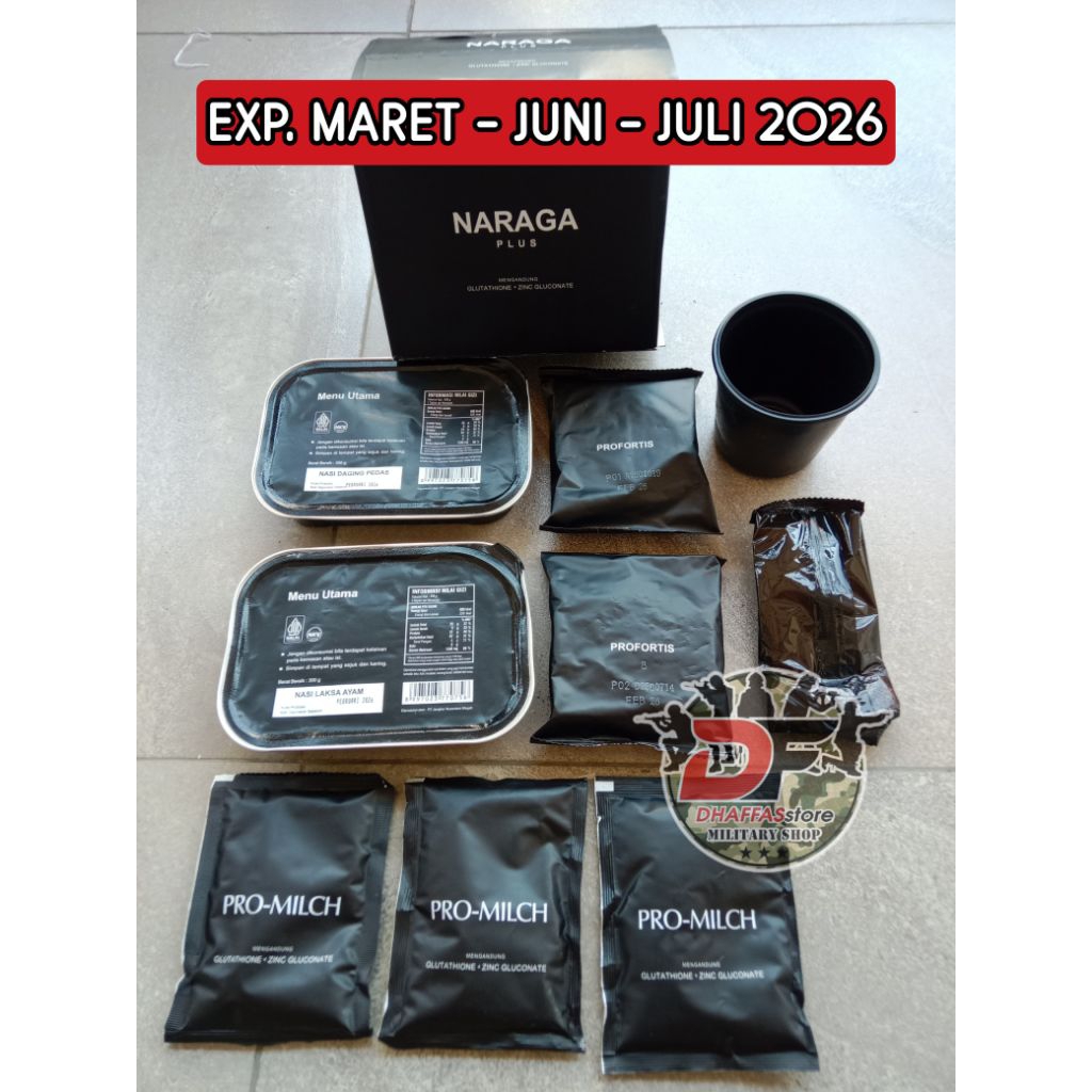 naraga plus tni. 1 paket ransum naraga tni exp. JUNI 2026 satu paket ransum naraga . ransum tni. ran