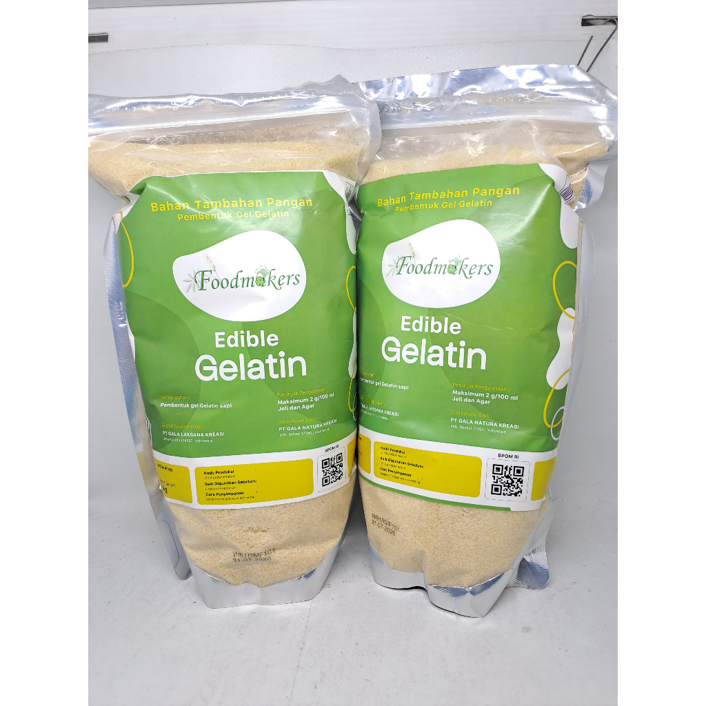 FOODMAKERS GELATIN POWDER REPACK 100GR - BUBUK GELATIN HALAL